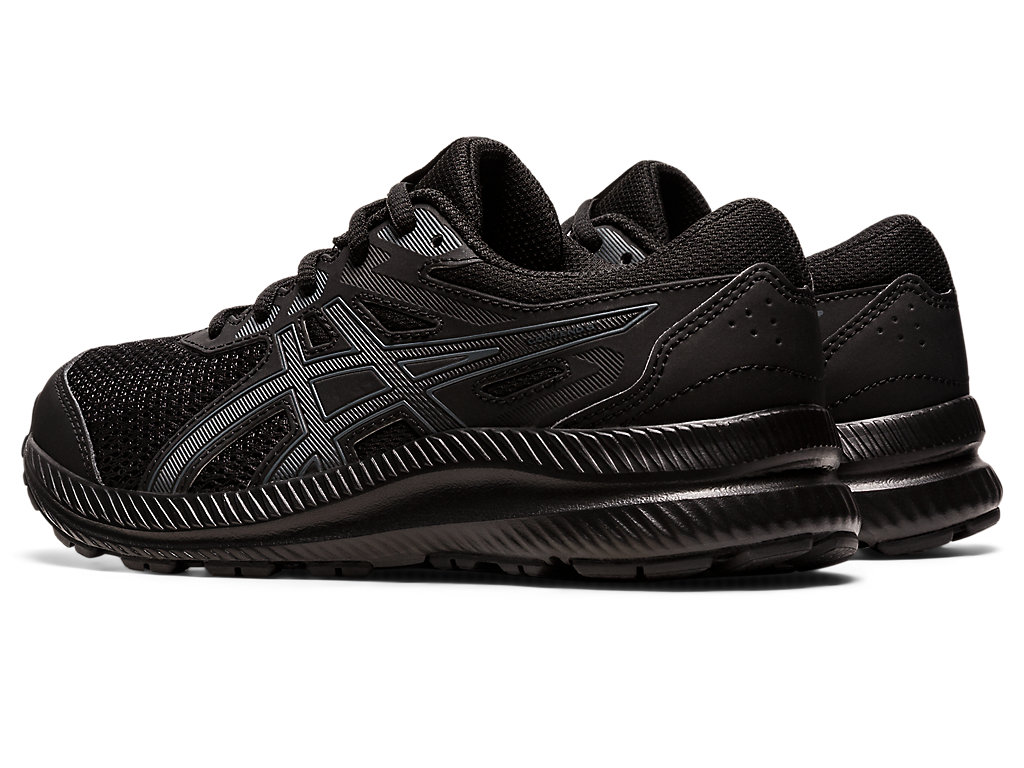 Kids' Asics Contend 8 Grade School Running Shoes Black / Grey | 4863-FZTNM