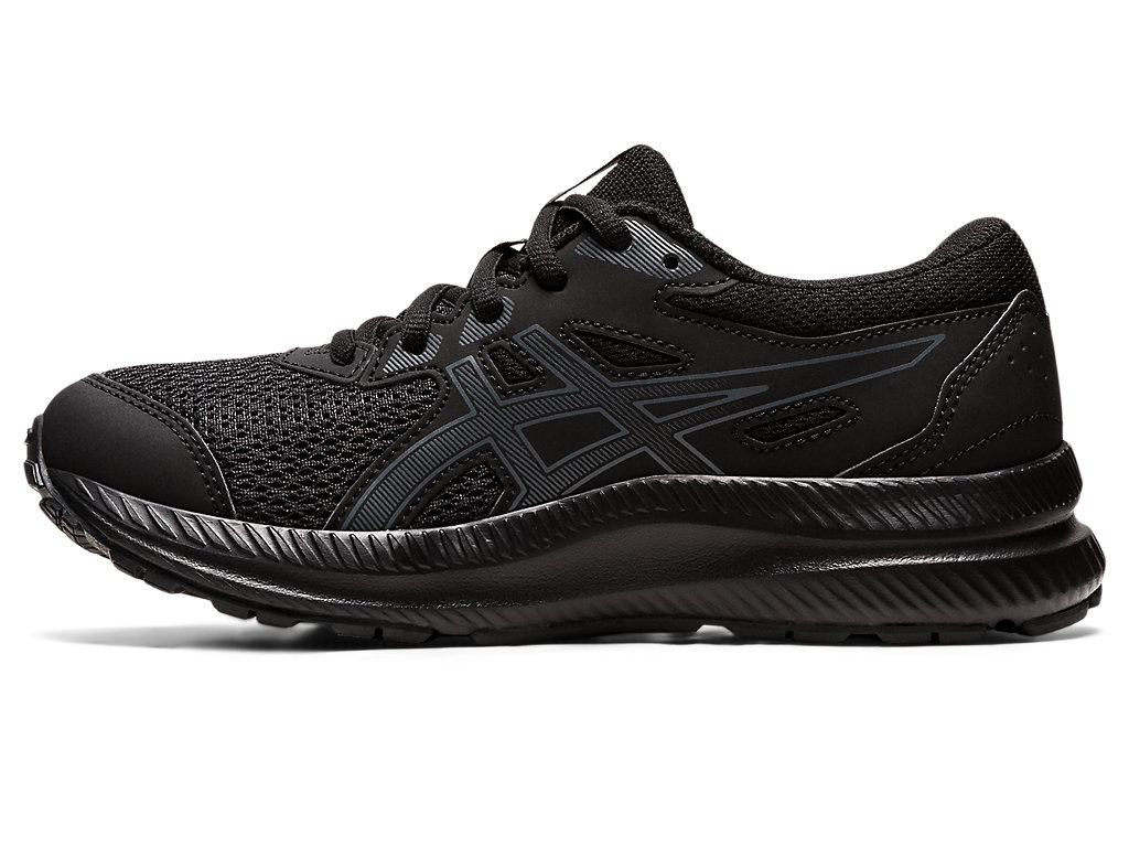 Kids' Asics Contend 8 Grade School Running Shoes Black / Grey | 4863-FZTNM