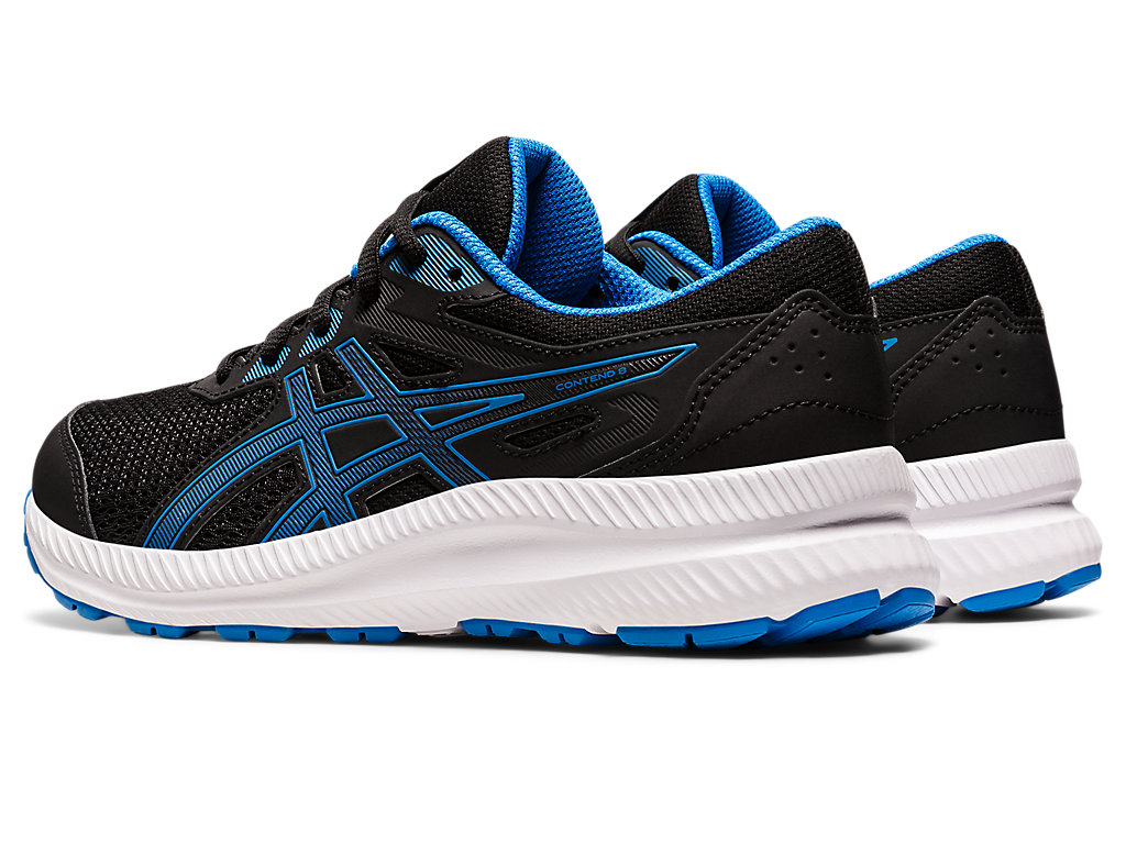 Kids' Asics Contend 8 Grade School Running Shoes Black / Blue | 6241-ZURTA