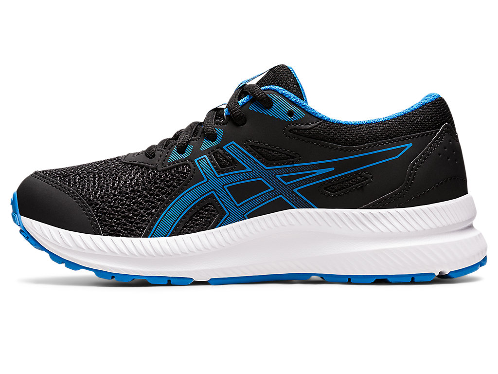 Kids' Asics Contend 8 Grade School Running Shoes Black / Blue | 6241-ZURTA