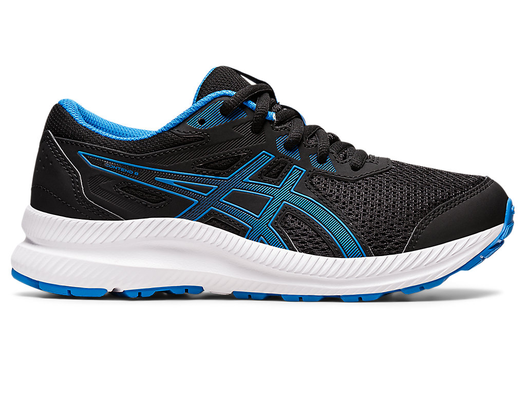 Kids\' Asics Contend 8 Grade School Running Shoes Black / Blue | 6241-ZURTA