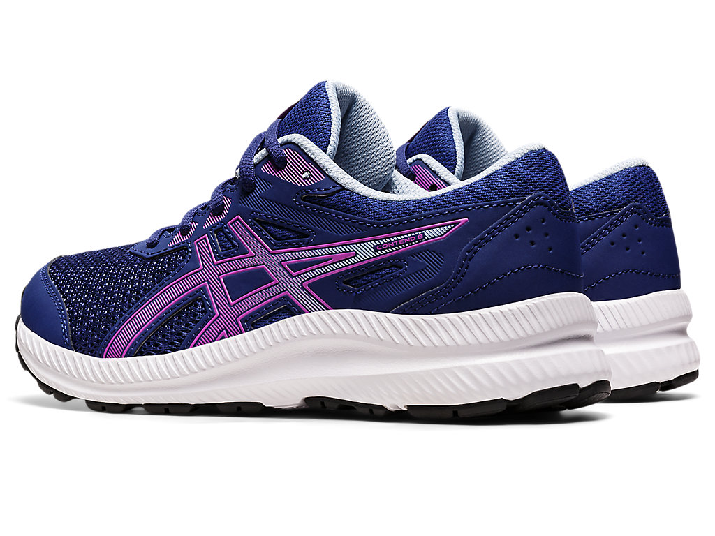 Kids' Asics Contend 8 Grade School Running Shoes Blue / Purple | 6518-ZGLTB