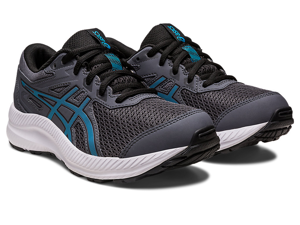 Kids' Asics Contend 8 Grade School Running Shoes Grey / Blue | 8459-DZHMC