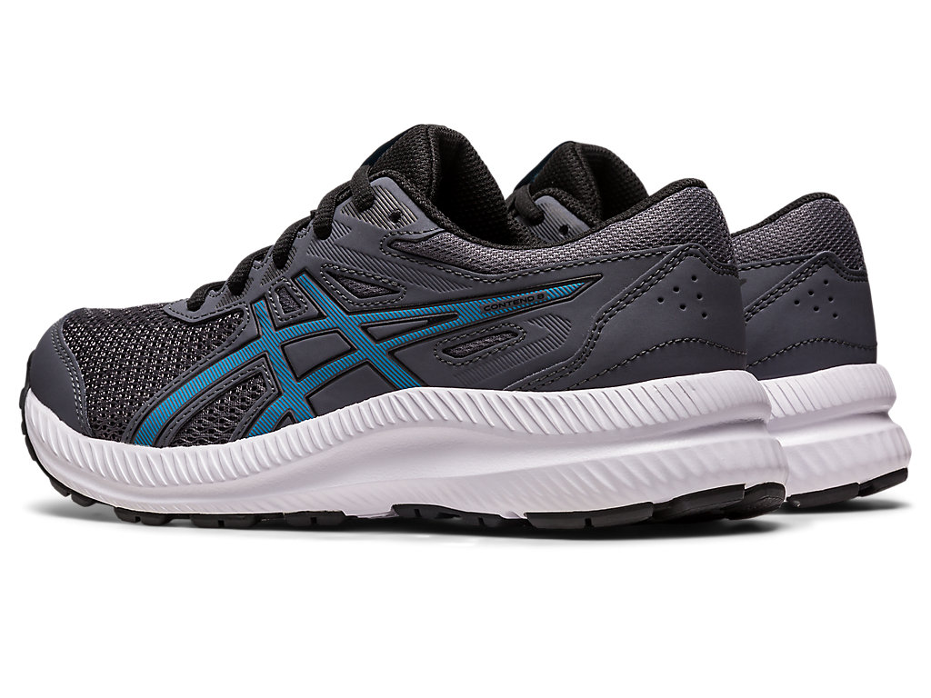 Kids' Asics Contend 8 Grade School Running Shoes Grey / Blue | 8459-DZHMC