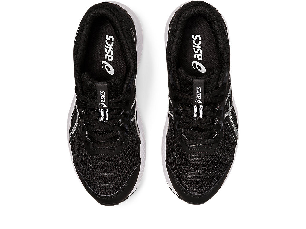 Kids' Asics Contend 8 Grade School Running Shoes Black / White | 8731-KJCZW