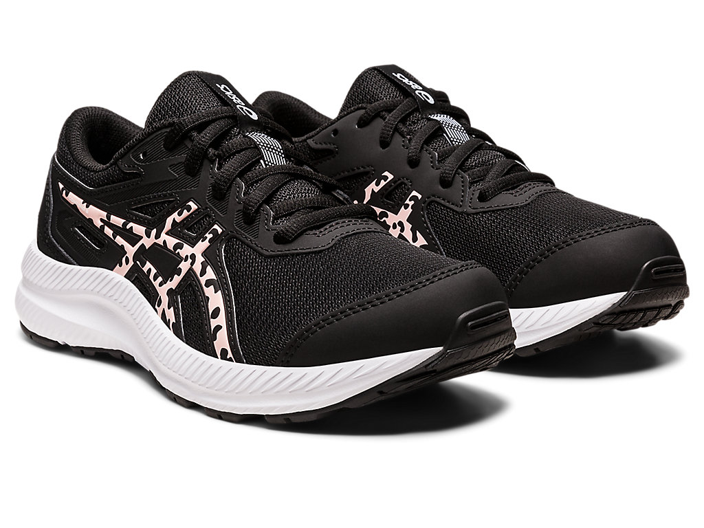 Kids' Asics Contend 8 Grade Scool Running Shoes Black / Rose | 7146-DGSJU