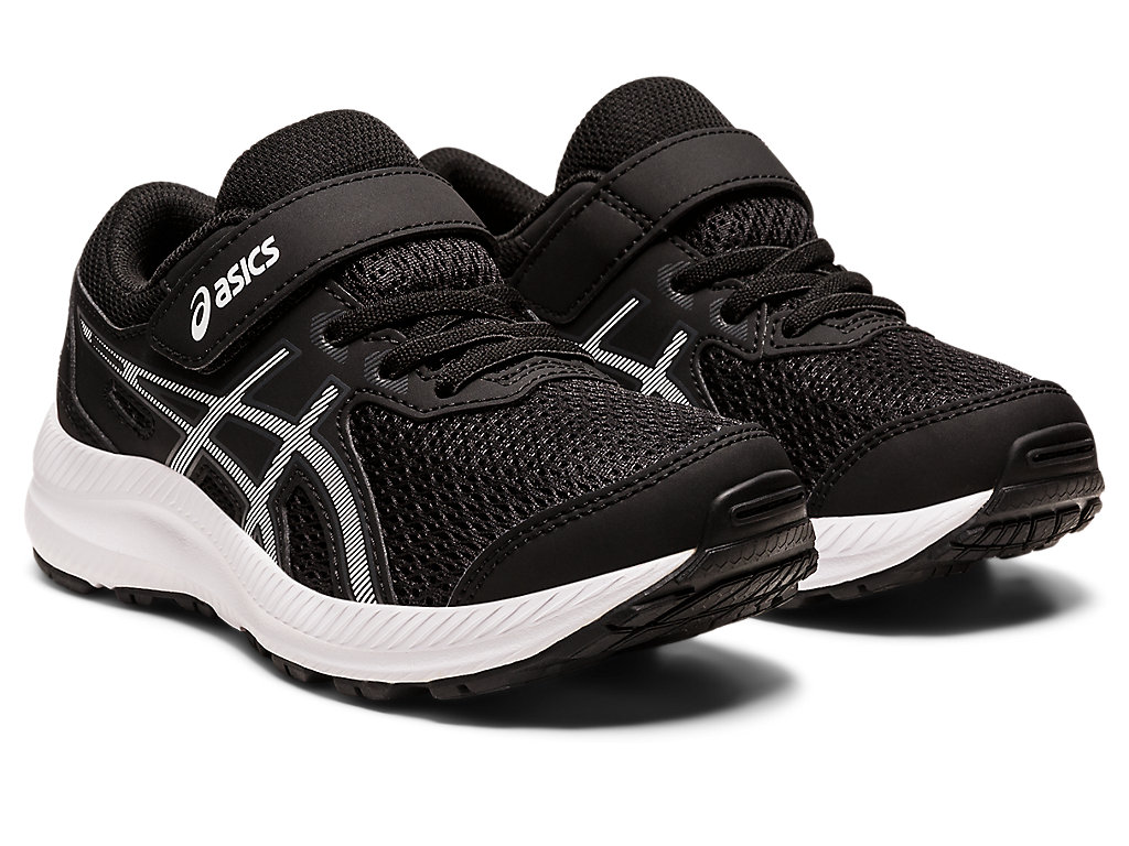 Kids' Asics Contend 8 Pre-School Running Shoes Black / White | 1970-MWTIX