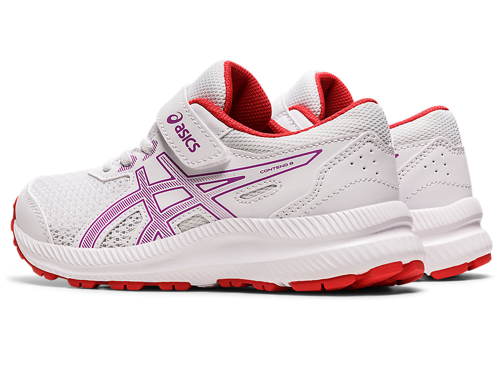 Kids' Asics Contend 8 Pre-School Running Shoes White / Purple | 4079-OQDAT