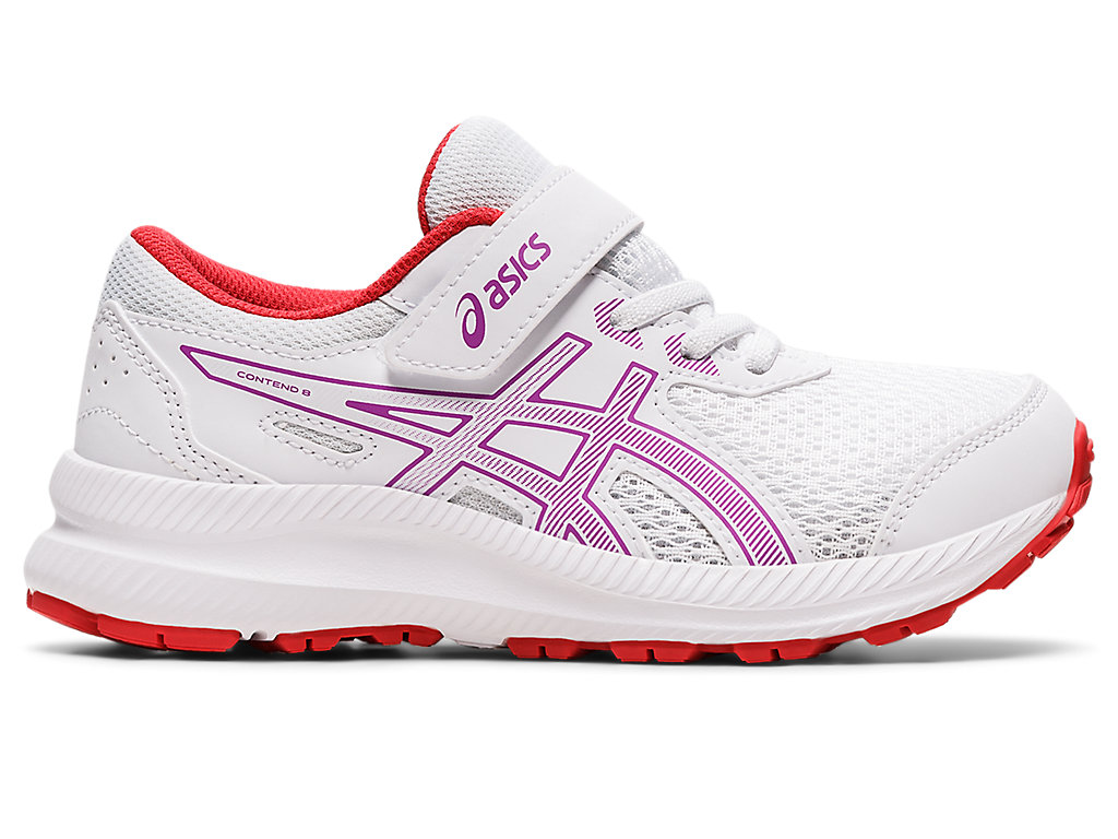 Kids\' Asics Contend 8 Pre-School Running Shoes White / Purple | 4079-OQDAT