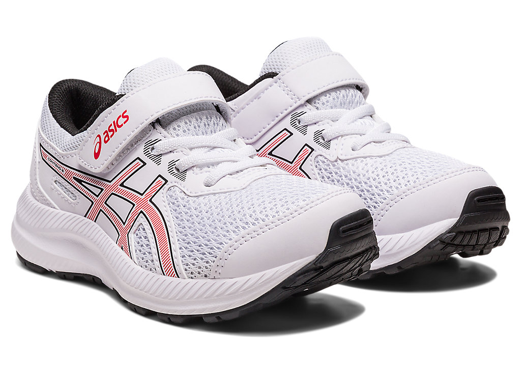 Kids' Asics Contend 8 Pre-School Running Shoes White / Red | 8302-WYLDN