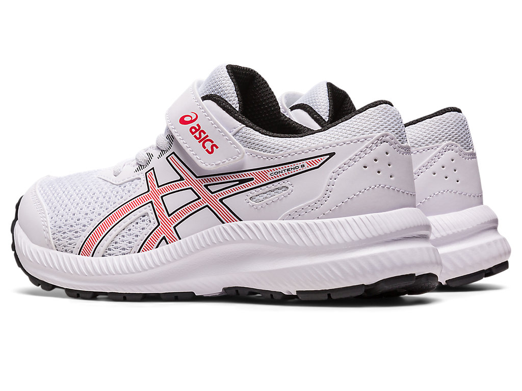 Kids' Asics Contend 8 Pre-School Running Shoes White / Red | 8302-WYLDN