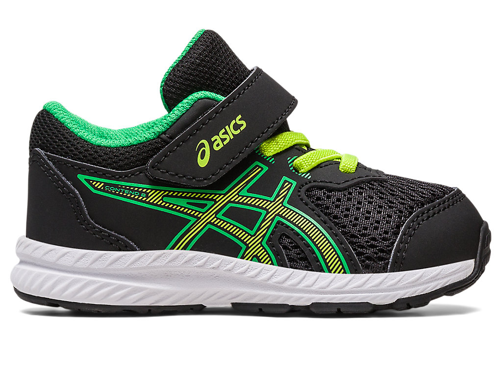 Kids\' Asics Contend 8 Toddler Size Running Shoes Black / Light Green | 1305-VDTQZ