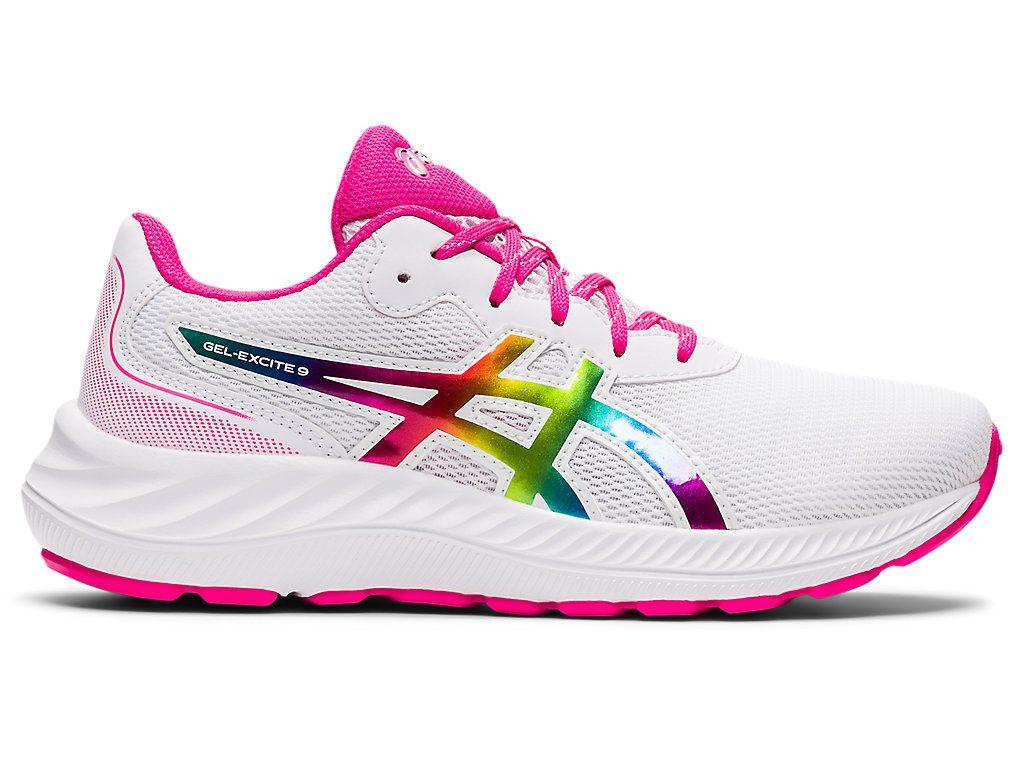 Kids\' Asics Gel-Excite 9 Grade School Running Shoes White / Pink | 4123-LTCHQ