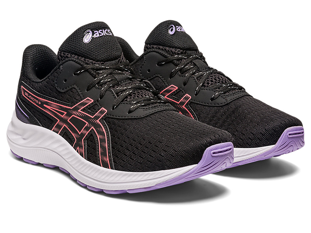 Kids' Asics Gel-Excite 9 Grade School Running Shoes Black | 5987-TCRZI