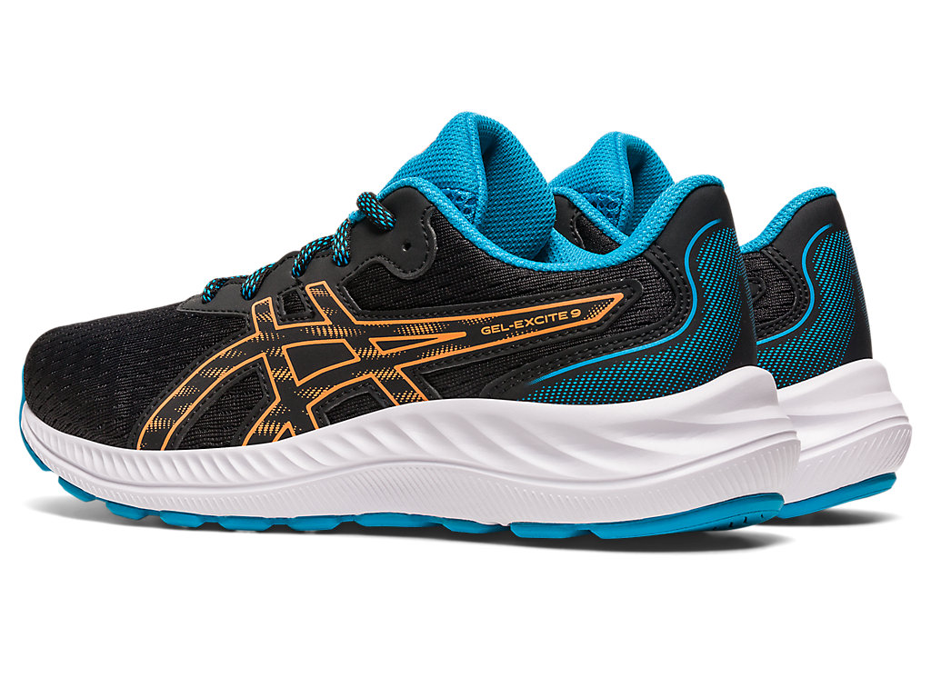 Kids' Asics Gel-Excite 9 Grade School Running Shoes Black / Orange Coral | 6528-NKBQA