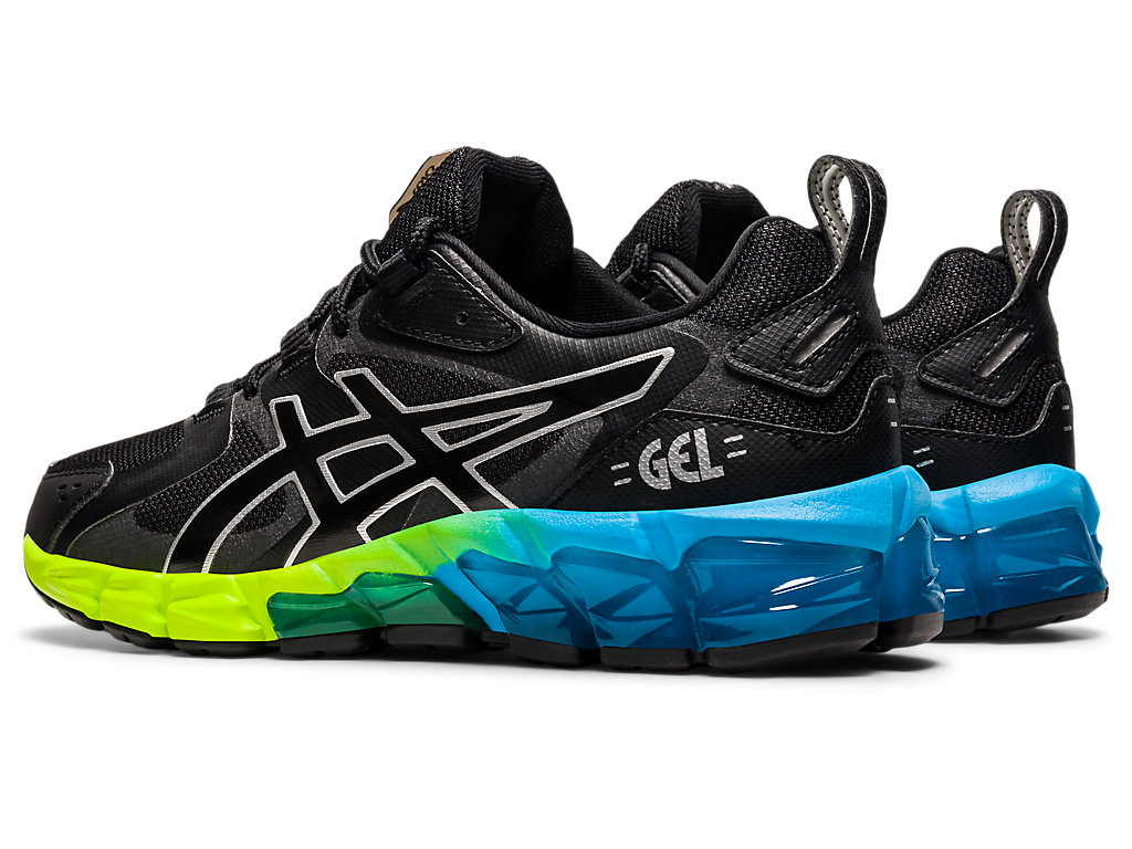 Kids' Asics Gel-Quantum 180 6 Grade School Sneakers Black / Blue | 3820-FXZYR