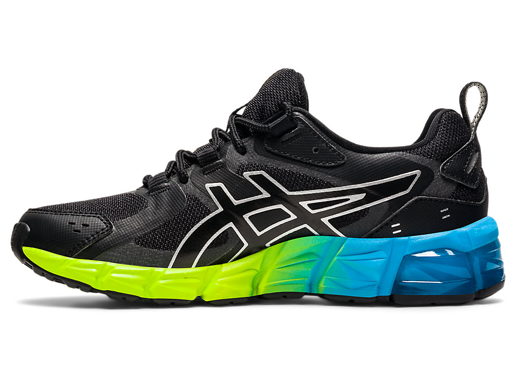 Kids' Asics Gel-Quantum 180 6 Grade School Sneakers Black / Blue | 3820-FXZYR