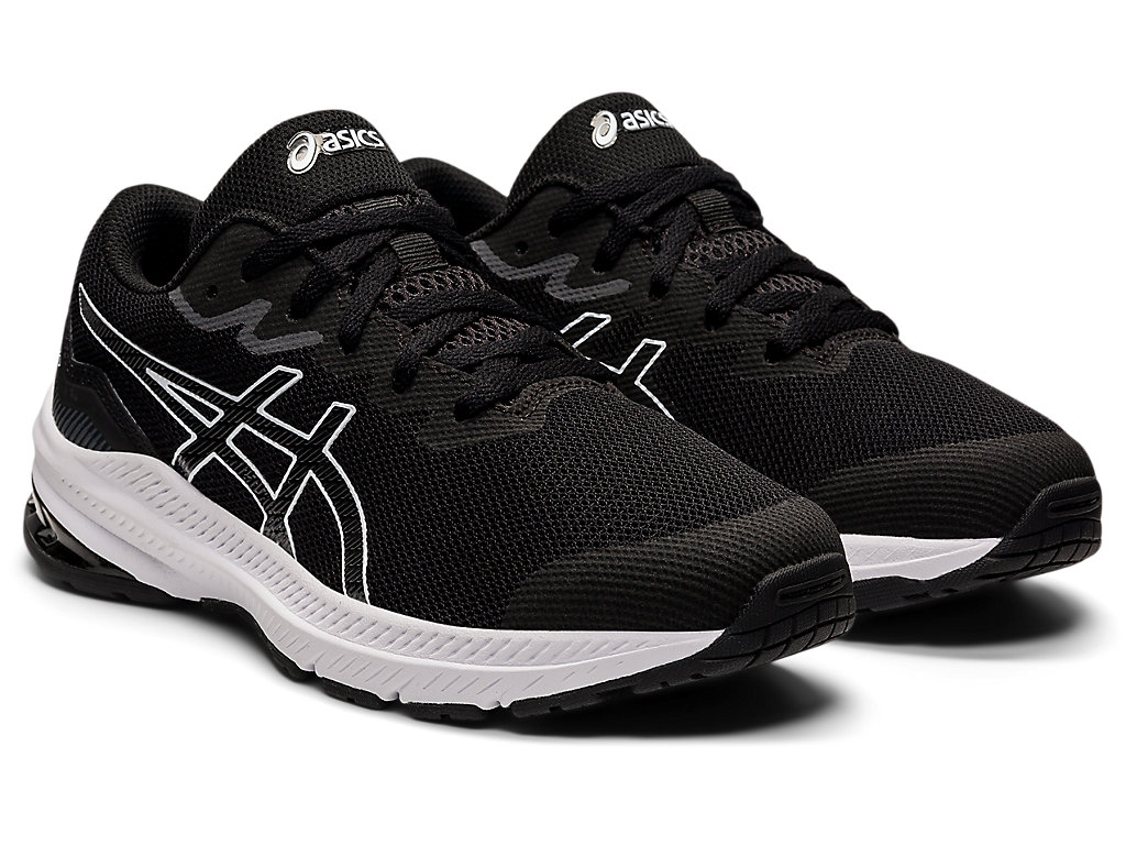 Kids' Asics Gt-1000 11 Grade School Running Shoes Black / White | 5937-QXDLO