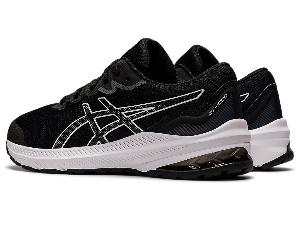 Kids' Asics Gt-1000 11 Grade School Running Shoes Black / White | 5937-QXDLO