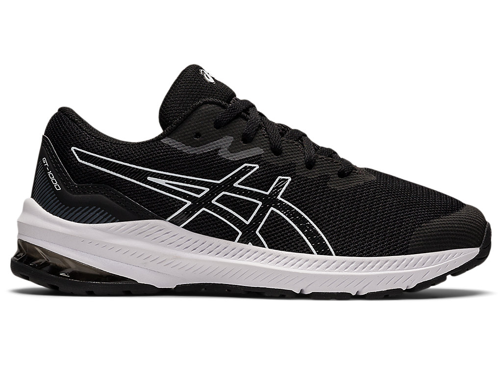 Kids\' Asics Gt-1000 11 Grade School Running Shoes Black / White | 5937-QXDLO