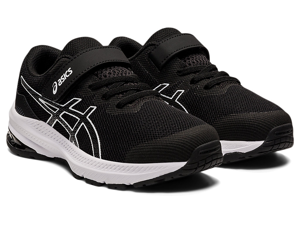 Kids' Asics Gt-1000 11 Pre-School Running Shoes Black / White | 3670-BGKMH