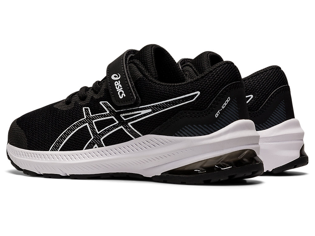 Kids' Asics Gt-1000 11 Pre-School Running Shoes Black / White | 3670-BGKMH