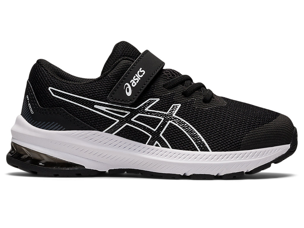 Kids\' Asics Gt-1000 11 Pre-School Running Shoes Black / White | 3670-BGKMH