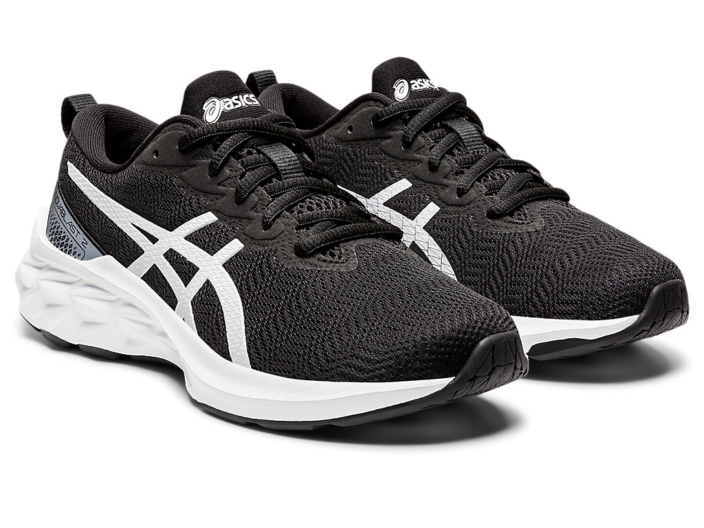 Kids' Asics Novablast 2 Grade School Running Shoes Black / White | 4312-OQWTV