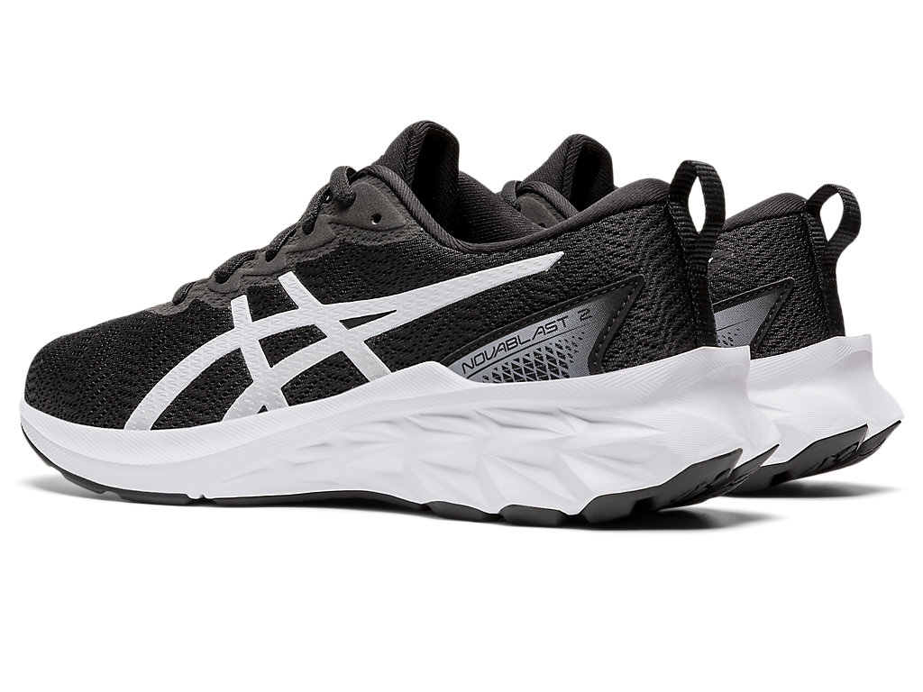 Kids' Asics Novablast 2 Grade School Running Shoes Black / White | 4312-OQWTV