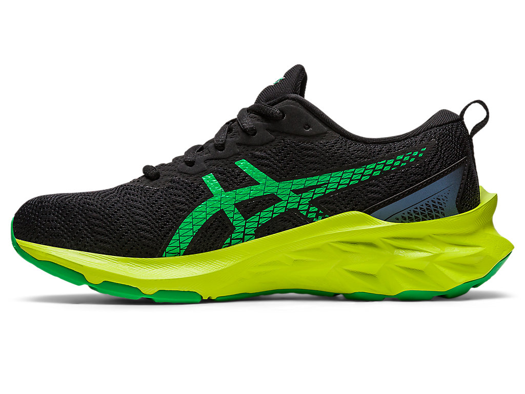 Kids' Asics Novablast 2 Grade School Running Shoes Black / Light Green | 7018-JXVTB