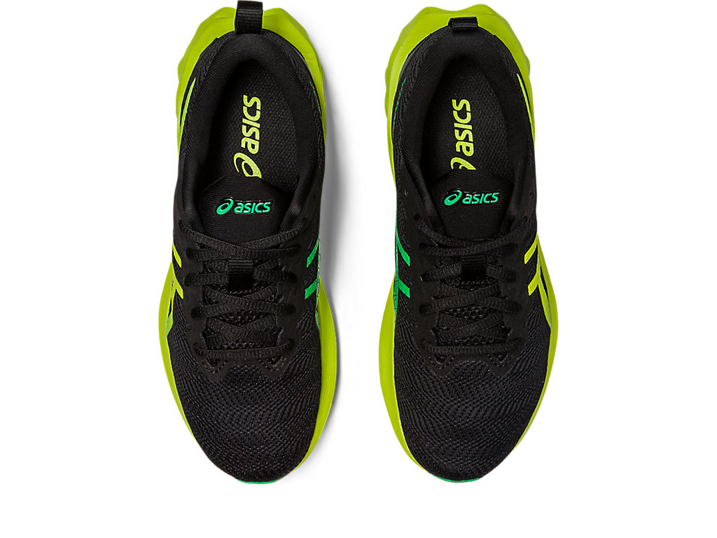 Kids' Asics Novablast 2 Grade School Running Shoes Black / Light Green | 7018-JXVTB