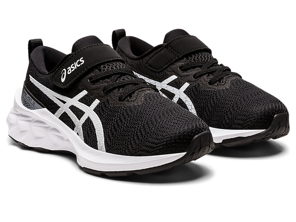 Kids' Asics Novablast 2 Pre-School Running Shoes Black / White | 9251-FRLNA