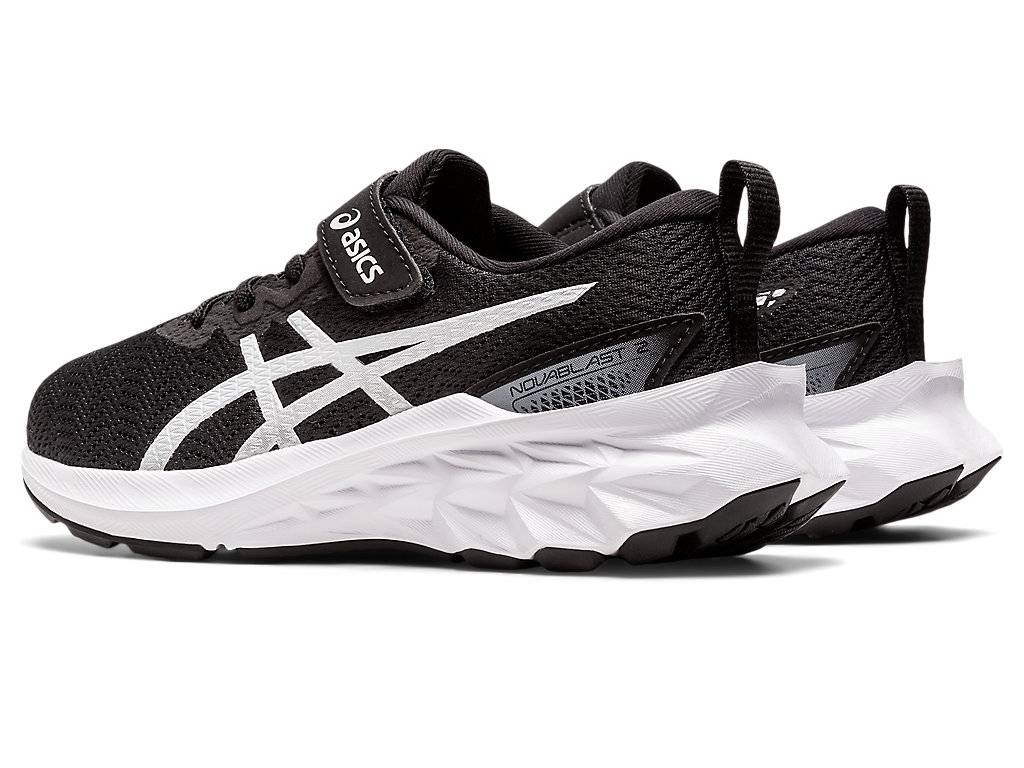 Kids' Asics Novablast 2 Pre-School Running Shoes Black / White | 9251-FRLNA