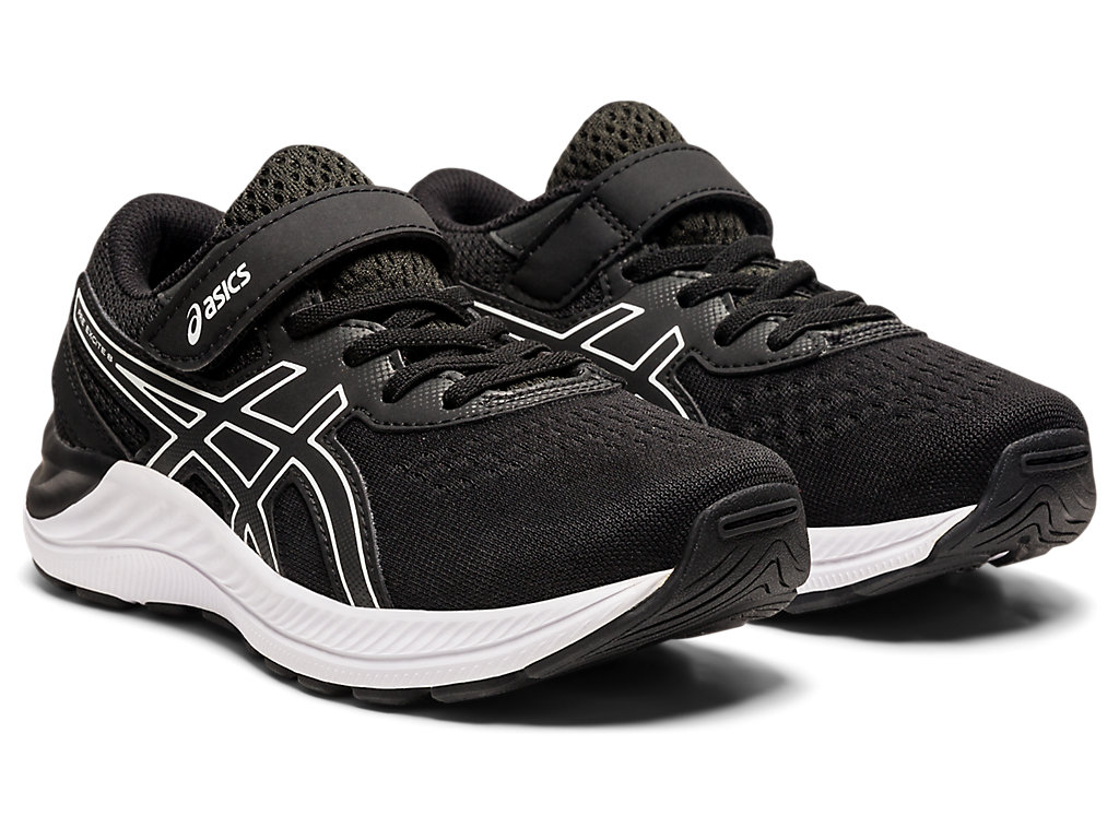 Kids' Asics Pre Excite 8 Pre-School Running Shoes Black / White | 8945-ZJTGH