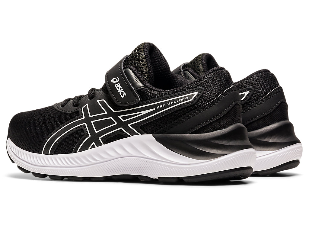 Kids' Asics Pre Excite 8 Pre-School Running Shoes Black / White | 8945-ZJTGH