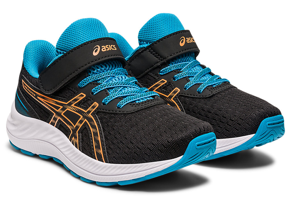 Kids' Asics Pre Excite 9 Pre-School Running Shoes Black / Orange Coral | 2458-PITEC