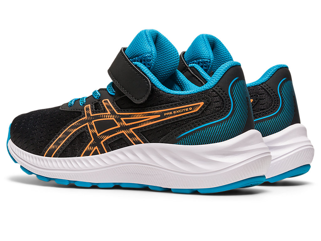 Kids' Asics Pre Excite 9 Pre-School Running Shoes Black / Orange Coral | 2458-PITEC