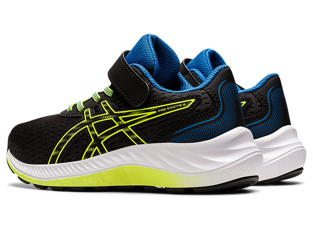 Kids' Asics Pre Excite 9 Pre-School Running Shoes Black / Green | 8195-LNCHP