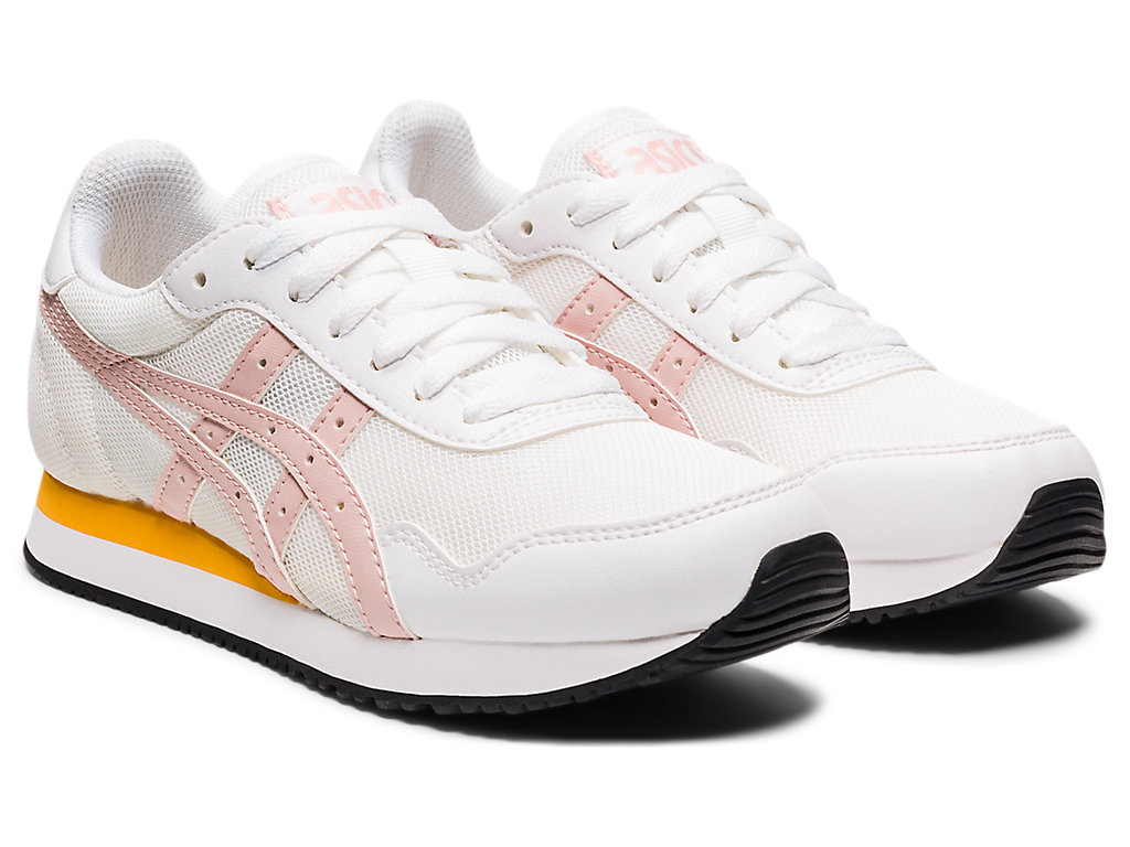 Kids' Asics Tiger Runner Grade School Running Shoes White / Coral | 6793-LWACQ