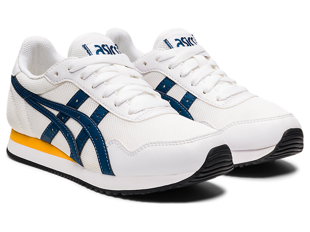 Kids' Asics Tiger Runner Grade School Running Shoes White / Light Indigo | 8394-FSOTH