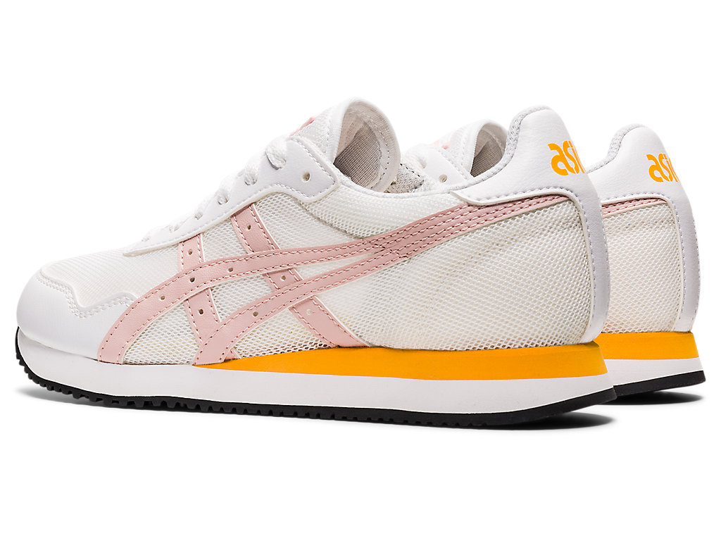 Kids' Asics Tiger Runner Grade School Sneakers White / Coral | 2593-WUEQS