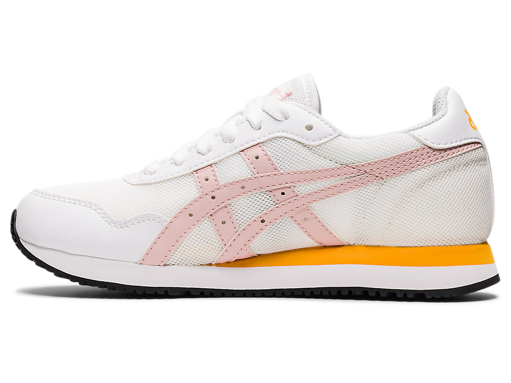 Kids' Asics Tiger Runner Grade School Sneakers White / Coral | 2593-WUEQS