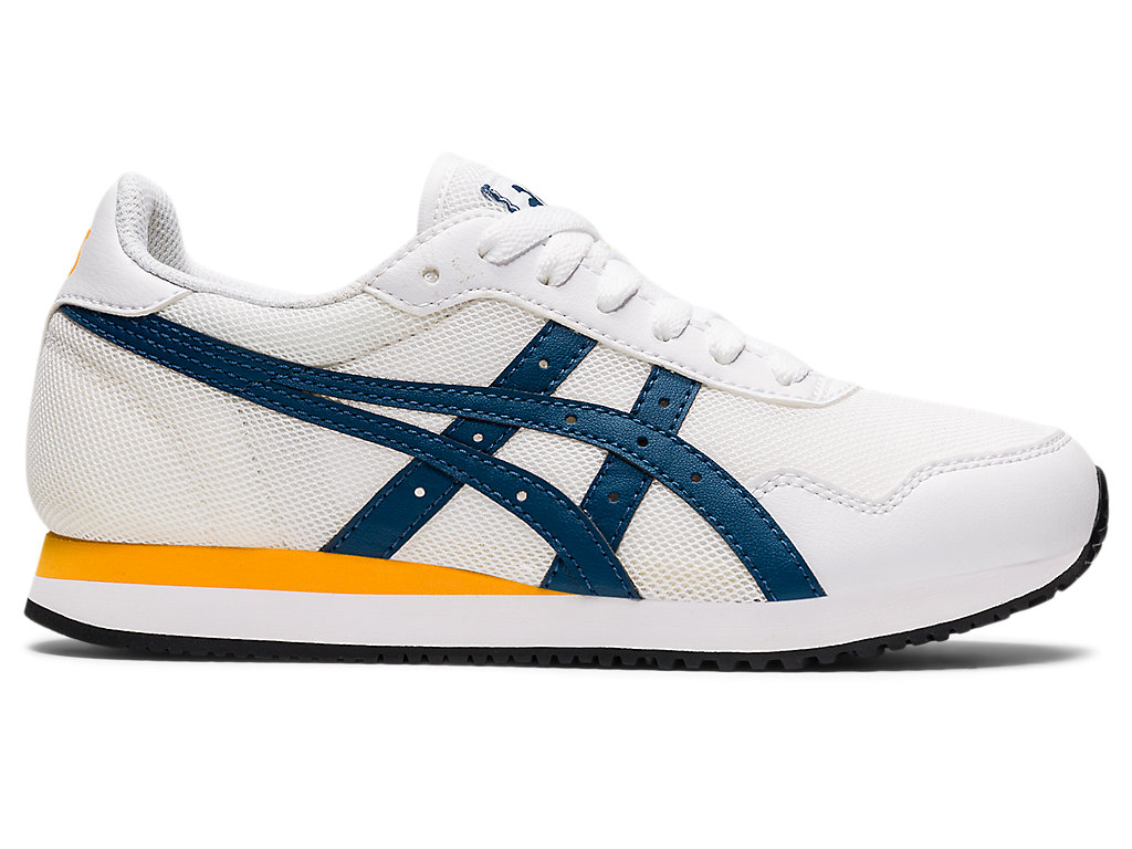 Kids\' Asics Tiger Runner Grade School Sneakers White / Light Indigo | 5284-HLSGR