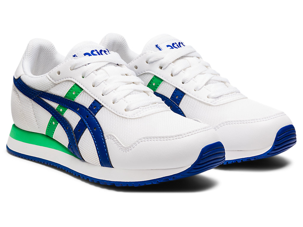 Kids' Asics Tiger Runner Grade School Sneakers White / Blue | 6352-NIUWC