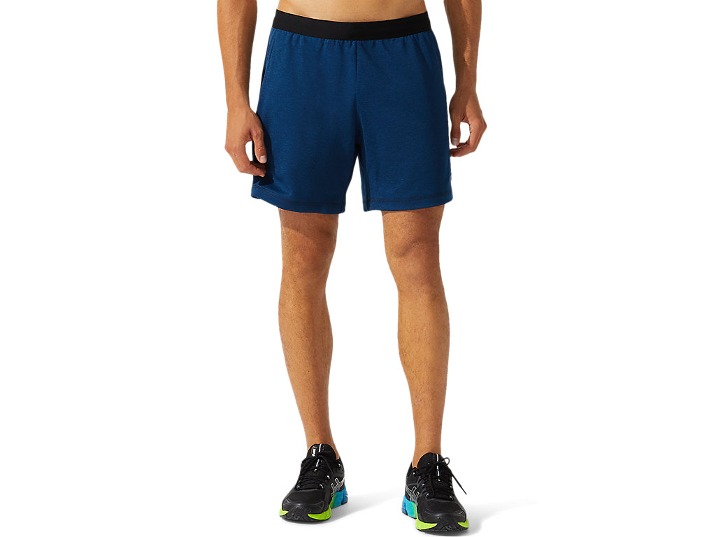 Men\'s Asics 7in Knit Training Shorts Blue | 2459-BSXVF