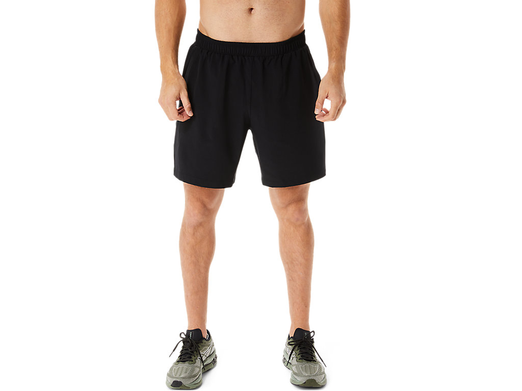 Men\'s Asics 7in Woven Shorts Black | 0726-HWTCO