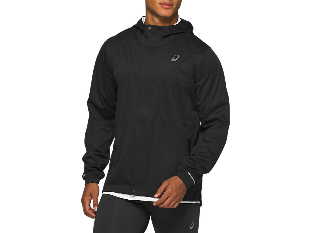 Men\'s Asics Accelerate Jackets Black | 8130-PEZLQ