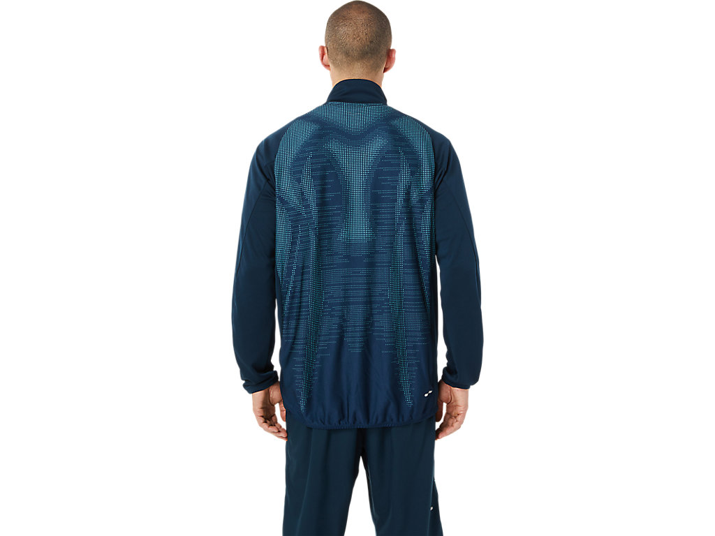 Men's Asics Actibreeze Jacquard Jackets Blue | 5326-QOMZC