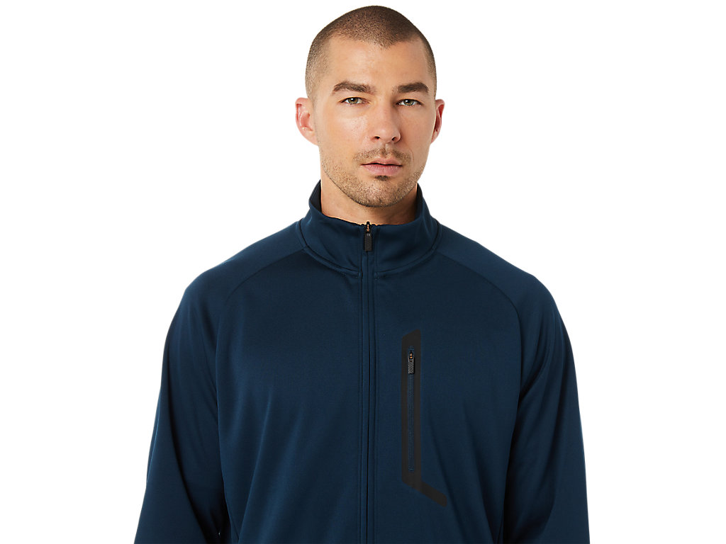 Men's Asics Actibreeze Jacquard Jackets Blue | 5326-QOMZC