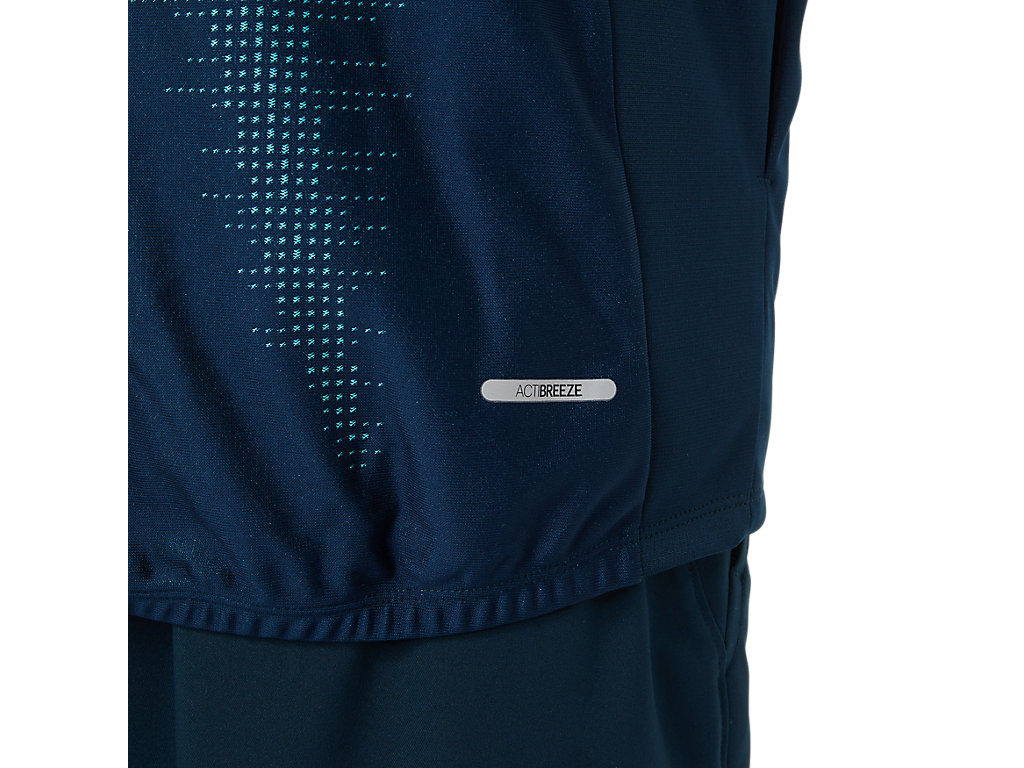 Men's Asics Actibreeze Jacquard Jackets Blue | 5326-QOMZC